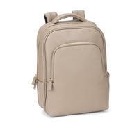 Comix U - Zaino Compact, Con Chiusura A Zip, Morbida Ecopelle Granata, Per Lavoro O Tempo Libero, Cm 26x36hx13 - Beige
