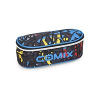 Comix WBS - Astuccio Scuola Ovale per Bambini e Ragazzi, Ideale per Riporre la Cancelleria, con Divisorio Interno con Passanti Elastici e Pratica Chiusura a Zip, 22 x 5,5H x 9,9 cm, Graffiti