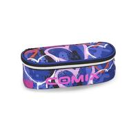 COMIX WBS - Astuccio Scuola Ovale per Bambini e Ragazzi, Ideale per Riporre la Cancelleria, con Divisorio Interno, Passanti Elastici e Pratica Chiusura a Zip, 22x5,5Hx7 cm, Sprayheart