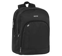 Comix - Zaino Nero Scuola Media, Elementare e Superiore per Bambini e Ragazzi, Schienale Imbottito e Rinforzato, Spallacci Regolabili e Vano Principale + Tasca Frontale -cm 32x21x43h