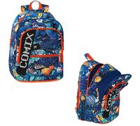 Comix Ultra Bright - Zaino Scuola Pannello Scrittura Led Personalizzabile, 3 Ampi Scomparti, Tasca Frontale, Schienale e Fondo Termoformati, Spallacci Imbottiti e Regolabili, 32x43Hx23 cm, 31 L