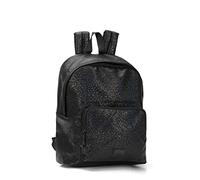 COMIX - Zaino Python Black Scuola Media, Elementare e Superiore, con Schienale Imbottito e Rinforzato, Spallacci Regolabili e Vano Principale + Tasca Frontale con Zip - cm30x17x40h