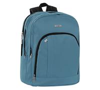 COMIX - Zaino Scuola Media, Elementare e Superiore per Bambini e Ragazzi, con Schienale Imbottito e Rinforzato, Spallacci Regolabili, 3 Scomparti Principali e Tasca Frontale, 32x43Hx23 cm, Color Avio