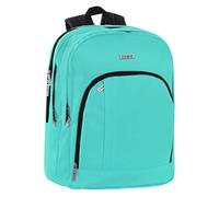 COMIX - Zaino Scuola Media, Elementare e Superiore per Bambini e Ragazzi, Schienale Imbottito e Rinforzato, Spallacci Regolabili, 3 Scomparti Principali e Tasca Frontale, 32x43Hx23 cm, Lagoon Azzurro