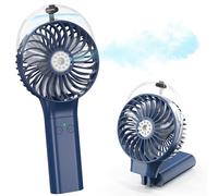 COMLIFE 3000mAh Ventilatore USB da Mano Portatile con Umidificatore di Raffreddamento e Batteria Ricaricabile Mini Ventola da Tavolo 180° Pieghevole Notturna a Spruzzo d'Acqua per Uso Interno/Esterno