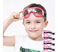 COMLZD Occhiali protettivi per bambini per giocare Nerf, lenti antiurto anti-appannamento, cinturino regolabile per 5-12 anni (rosa) (4 rosa)