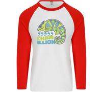 Comma Chameleon Divertente Lizard Uomo L/S Baseball T-Shirt