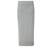 Comma Gonna Stretta a Maglia fine in Lunghezza Media con Cuciture Decorative, 93w7_Grigio mélange, 42