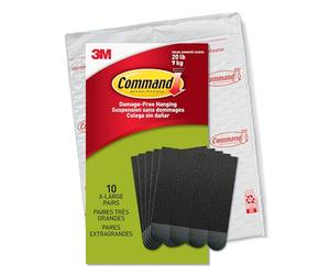 Comman Strisce Appendi Quadri Adesive Grandi, Colore Nero, Confezione da 10 Coppie di Strisce - ottimale per Appendere Quadri, Cornici e Specchi al Muro senza Chiodi, Tenuta: 9kg