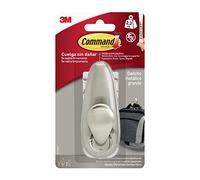 Command 16804 Gancio Metallico Punta Arrotondata, Resistente all'Acqua, L, Argento, 2.3 kg