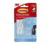 Command 17006CLR Mini Clear Hooks 6-Pack (Box of 6)