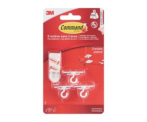 Command 17008 PVC gancio da soffitto, portata fino a 225 G, 3 Ganci, 4 Strips