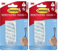 Command 17093 CLR ganci grandi con strisce - trasparente (Confezione da 2)