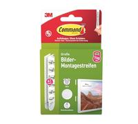 Command 17206WHI-4-DE Grandi adesive, confezione da 4 x 2 (8 strisce), misura L, colore bianco, fissaggio senza fori, per cornici, specchi e altre decorazioni, (groß)