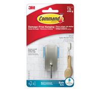 Command BATH33-SN-ES Piccolo Gancio da Bagno, Nichel Satinato