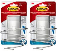 Command BATH39-SN-ES Porta Asciugacapelli, Nichel Satinato, 1 Pz (Confezione da 2)
