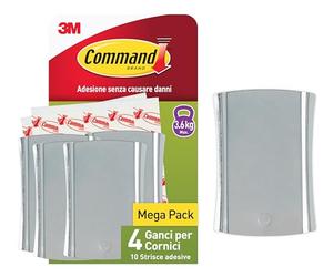 Command Chiodo Adesivo Universale XL per Cornici - 4 Ganci e 10 Strisce Adesive - ottimale per Appendere Quadri, Specchi e Orologi senza Forare o Danneggiare il Muro - Fino a 3,6 kg