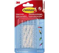 Command Clip Adesive Trasparenti per Decorazioni Interne, Confezione da 20 Mini Ganci e 24 Piccole Strisce Adesive - Decora Senza Forare, Danneggiare il Muro o Lasciare Residui Appiccosi