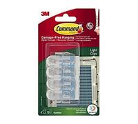 Command Clip trasparenti per luci da esterno con strisce adesive, 8 mini ganci e