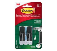 Command Ganci in filo di acciaio inossidabile per esterni, 17065AW, 2 ganci, 3 stripsy