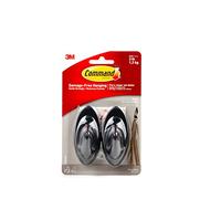Command Ganci Medi, 2 Ganci Grigio Scuro e 4 Strisce Adesive | per Appendere Articoli Domestici, Accessori e Decorazioni senza Danni, Rimozione senza Residui, Sostengono fino a 1,3 kg