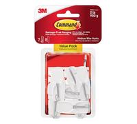 Command Ganci Metallici Medi, 7 Ganci Bianchi e 8 Strisce Adesive | Formato Risparmio, per Appendere Oggetti Leggeri, Accessori e Decorazioni senza Danni, Sostengono fino a 900 g