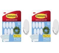 Command Ganci ovali trasparenti medi con linguette trasparenti, set di 14 ganci e 10 linguette, per appendere e decorare senza rovinare