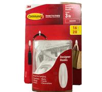 Command Ganci Uso Interno Organizer Damage-Free Bianco 16 20 Strisce Design