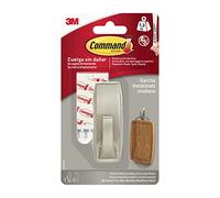 Command 58224 Gancio Adesivo Metallico in Nickel, Nichel Spazzolato Moderno, M
