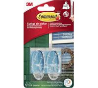 Command Gancio Adesivo Trasparente da Esterno, Medium (2 Ganci) - Appendi le per Decorazioni Natalizie per Esterno