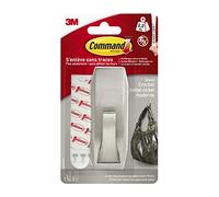 Command Gancio in metallo nichel spazzolato con riflessi moderni grande modello MR03-BN