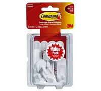 Command Gancio Multiuso Piccolo, 6 Ganci Bianchi e 12 Strisce Adesive | Per Appendere Chiavi, Guinzagli e Piccoli Accessori Domestici senza Danni, Rimozione senza Residui, Sostiene fino a 450 g