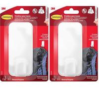 Command Gancio Multiuso XL per Pesi Massimi, 1 Gancio Bianco e 2 Strisce Adesive per Interni e Altri Oggetti - Senza Forare, Danneggiare il Muro o Lasciare Residui Appiccosi, Tenuta: 4,5kg