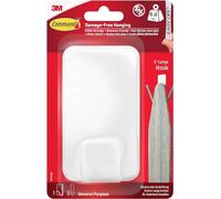 Command Gancio Multiuso XL per Pesi Massimi, 1 Gancio Bianco e 3 Strisce Adesive per Interni e Altri Oggetti - Senza Forare, Danneggiare il Muro o Lasciare Residui Appiccosi, Tenuta: 6,8kg