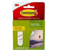 Command, linguette adesive per poster, White, 60 Strips