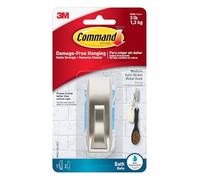 Command Modern Reflections Metal Medium Hook, Satin Nickel