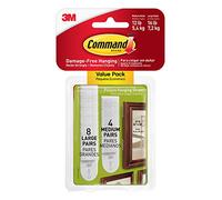 Command™ Picture Hanging Strips White Medium/Large, 4Sets M+8Sets L/PK
