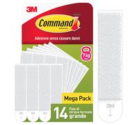 Command Strisce Adesive Appendiquadri Grandi Bianche - 14 Paia (28 Strisce) - Pe