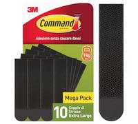 Command Strisce Adesive Appendiquadri Grandi, Taglia XL - 10 Paia (20 Strisce) Nere - Appendi Quadri e Cornici senza Chiodi, Rimovibili senza Residui, Tenuta fino a 9 kg