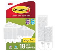 Command Strisce Appendiquadri, Pack Misto, 18 Paia (36 Strisce) | Formato Risparmio, per Appendere Quadri, Specchi e Decorazioni senza Danni,Nessun Residuo, Sostengono fino a 5 e 7 kg