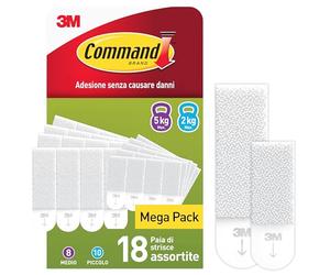Command Strisce Appendiquadri, Pack Misto, 18 Paia (36 Strisce) | Formato Risparmio, per Appendere Quadri, Specchi e Decorazioni senza Danni,Nessun Residuo, Sostengono fino a 5 e 7 kg