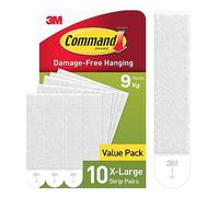 Command Strisce per appendere quadri, 10 paia (20 strisce Command), resistenti, per appendere quadri, resistenti, per decorazione domestica, adesivo bianco