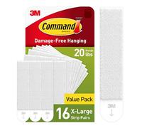 Command Strisce per appendere quadri, 9,1 kg, 16 paia di strisce bianche, resistenti, senza danni