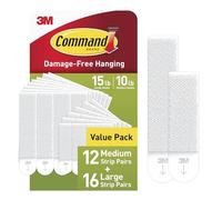 Command Strisce per appendere quadri grandi e medie da 6,8 kg e 4,5 kg, 28 paia assortite (56 strisce Command Strip), ganci per appendere quadri, ideali per la decorazione della casa, adesivo bianco