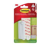 Command Unghie per foto in plastica, colore bianco, 1 chiodo e 2 strisce grandi, senza danni, può contenere fino a 1,8 kg