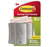 Command Universal Frame Hanger, Holds 8 lbs, White, Decorate Damage-Free, Easy to Open Packaging (PH048-3NA)