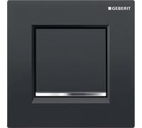 Comando orinatoio Geberit con scarico pneumatico, piastra attuatore tipo 30, colorazione: nero / cromato lucido