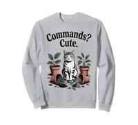 Commands? Simpatico gatto amante dei gatti Pianta gattino divertente Felpa