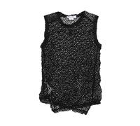 Comme des Garçons - Net Design Sleeveless Round Neck - - Tops - Donna - Nero - M