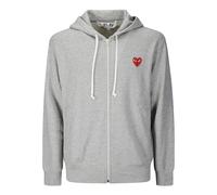 Comme des Garçons Play - Sudadera con Emblema Rojo - - Sweatshirts & Hoodies - Uomo - Grigio - M